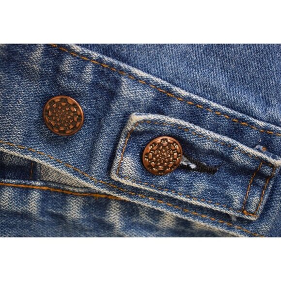 Vintage Rugged Wear Blue Denim Button Down Trucker Jacket Size XL - Picture 10 of 16